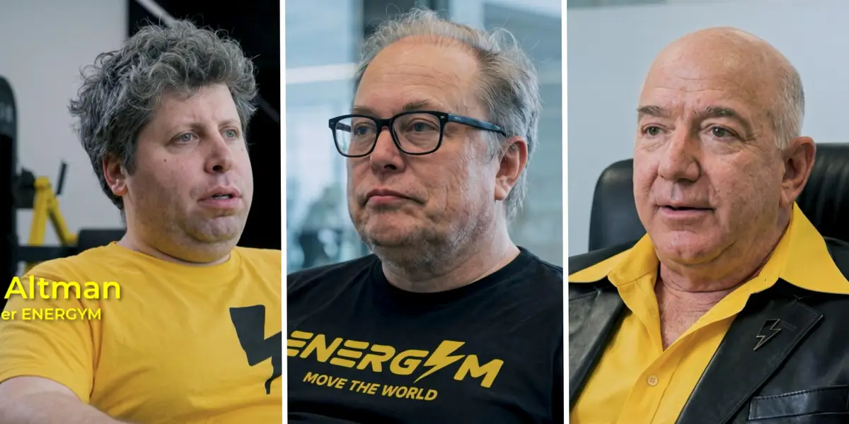 Watch the viral 'ad' that imagines aged Elon Musk, Sam Altman, and Jeff Bezos promoting a creepy energy source for AI